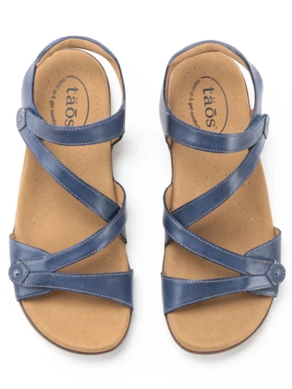 Women’s Taos Big Time Leather Comfort Sandal – Dark Blue-EU 41W - Picture 3 of 8